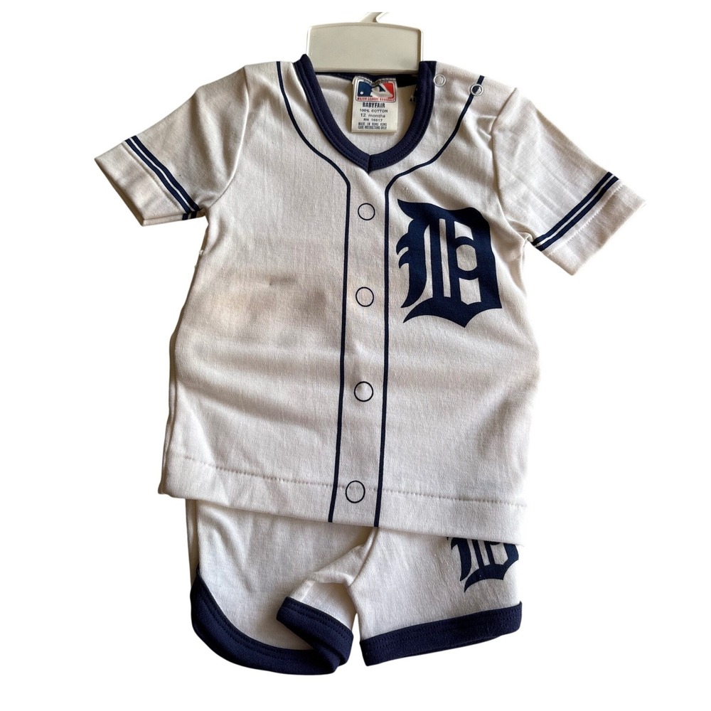 Vintage‎ Detroit Tigers MLB Babyfair Jersey Shorts Set 12 Months